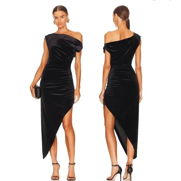 Norma Kamali | Dresses | Norma Kamali Black Asymmetrical Midi Dress Nwot |  Poshmark